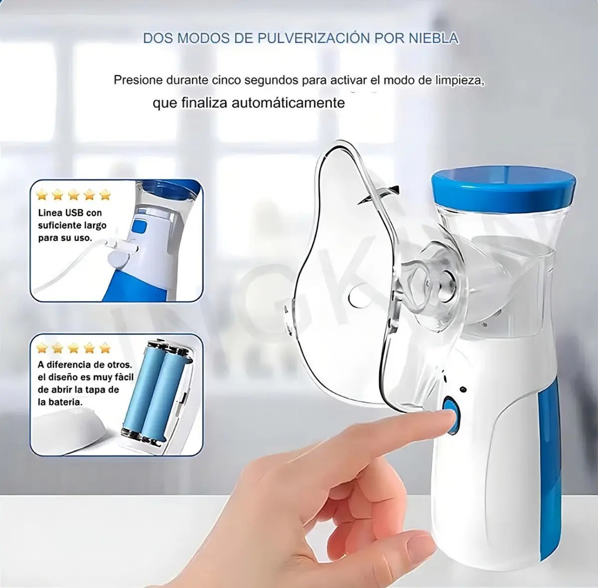 Nebulizador Mesh Portátil  Inalámbrico Silencioso